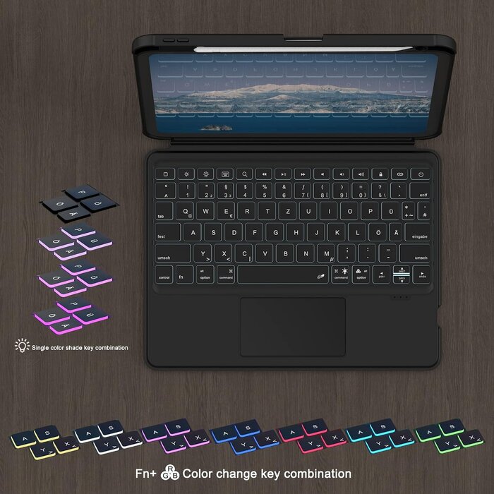 Roofei Tastaturhülle für iPad 10. Gen mit Trackpad & QWERTZ - bis zu 67% Rabatt