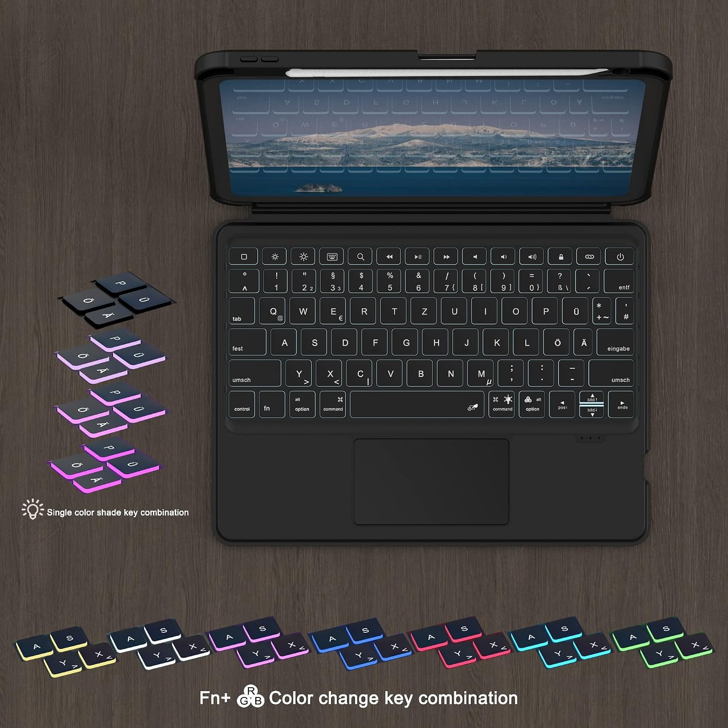 Roofei Tastaturhülle für iPad 10. Gen mit Trackpad & QWERTZ - bis zu 67% Rabatt