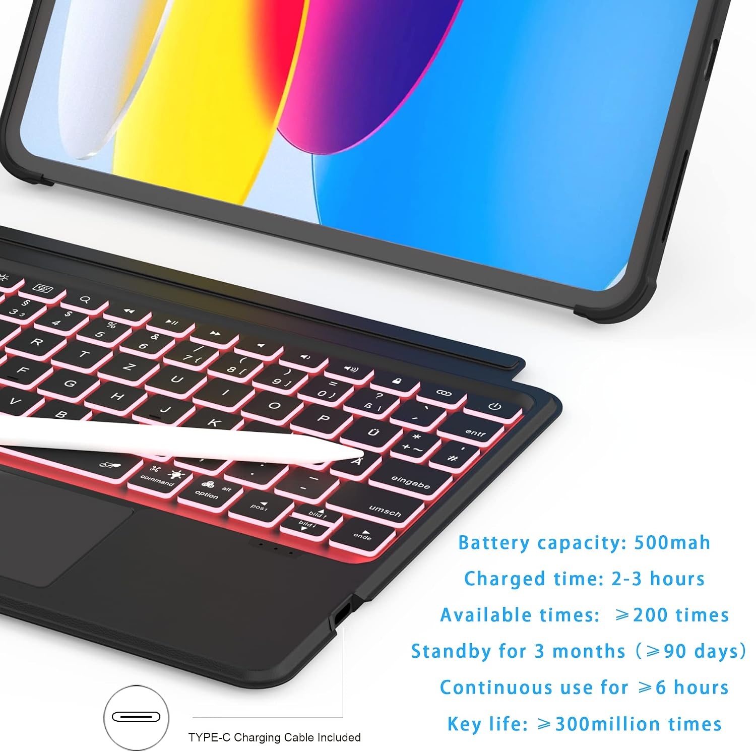 Roofei Tastaturhülle für iPad 10. Gen mit Trackpad & QWERTZ - bis zu 67% Rabatt