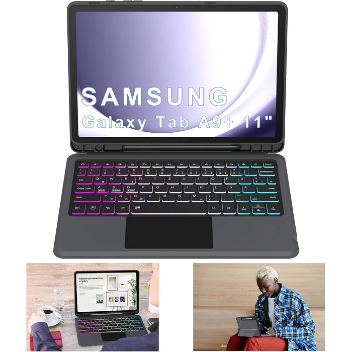 Tastatur-Hülle für Galaxy Tab A9+ mit Trackpad - bis zu 40,5% Rabatt
