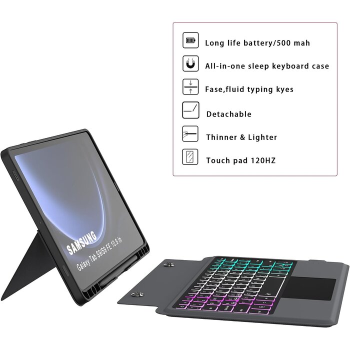 Roofei Tastatur-Hülle für Galaxy Tab S9/S10 mit Touchpad - bis zu 40,5% Rabatt