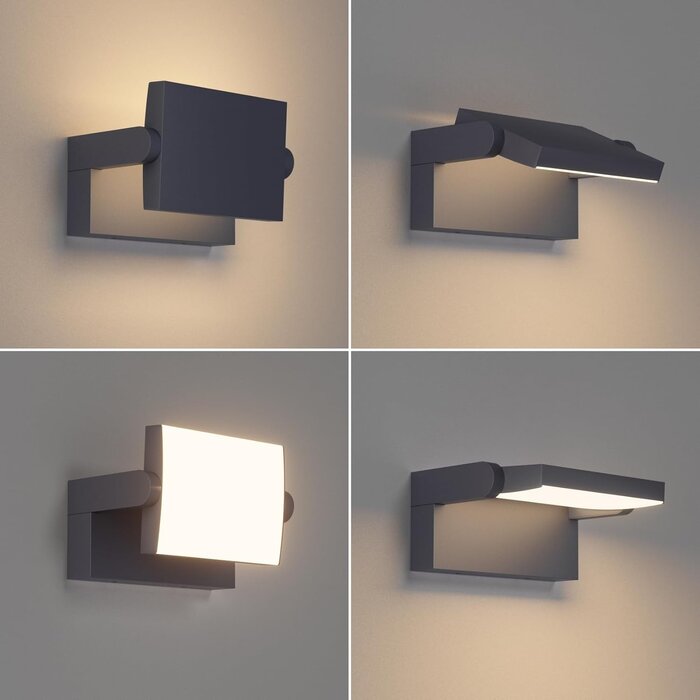 Moderne LED-Außenwandleuchte 24W IP65 drehbar - Anthrazit bis zu 44,8% sparen