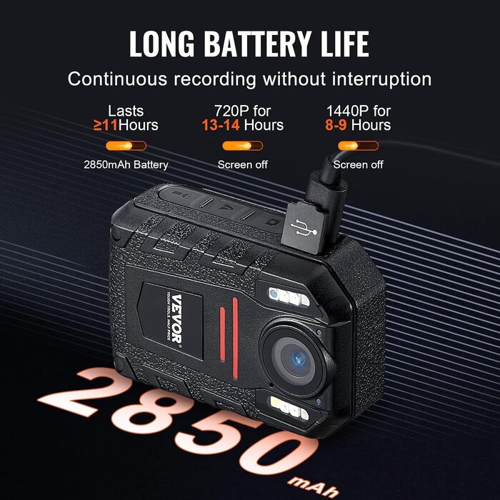 Vevor Profi Bodycam 1440P 2K - Nachtsicht & 150° Weitwinkel - bis zu 42,1% Rabatt