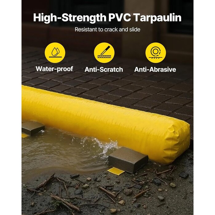Vevor Hochwasserbarriere PVC 3,66m: Schutz vor Überflutung - bis zu 41,4% Rabatt
