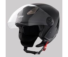 Vevor Jethelm mit Sonnenblende & Bluetooth-Vorbereitung - Schwarz - bis zu 40,6% Rabatt