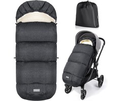 Warmer Kinderwagen-Fußsack Dunkelgrau - kuscheliges Sherpa-Fleece - bis zu 55% Rabatt