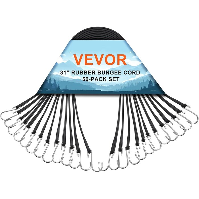 Vevor 50x Elastische Spanngurte mit S-Haken 53cm - bis zu 44,5% Rabatt