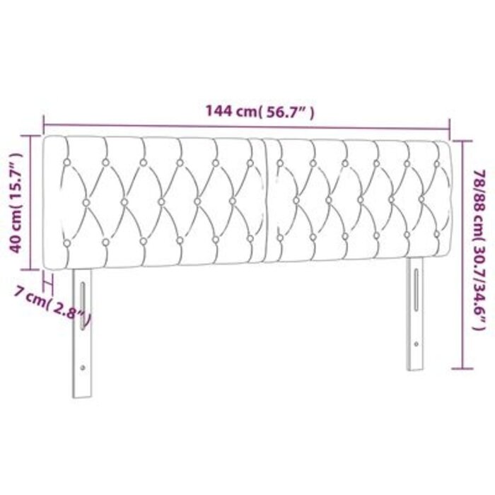 Vidaxl 2er Set Kopfteil für Bett 72x78/88 cm Hellgrau - bis zu 71% günstiger