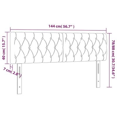 Vidaxl 2er Set Kopfteil für Bett 72x78/88 cm Hellgrau - bis zu 71% günstiger