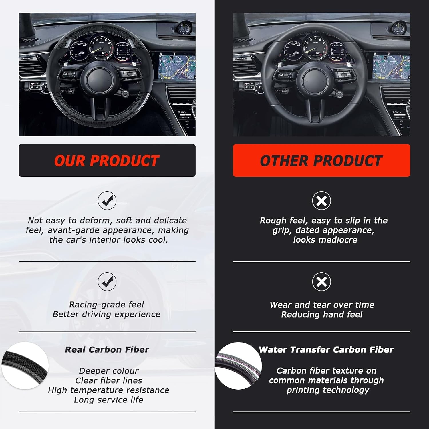 Edles Sportlenkrad für Porsche, Carbon & Nappaleder - bis zu 69% sparen