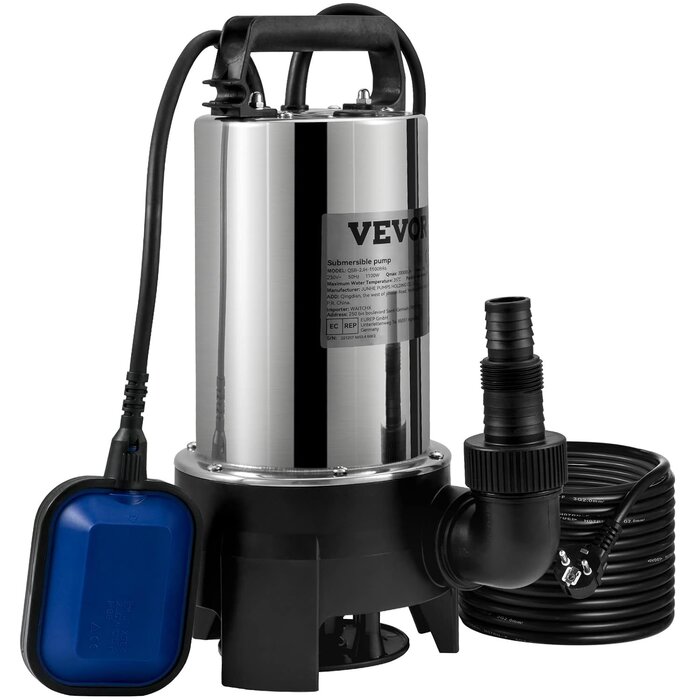 Edelstahl Schmutzwasser-Tauchpumpe 1100W | Bis zu 45,7% Rabatt