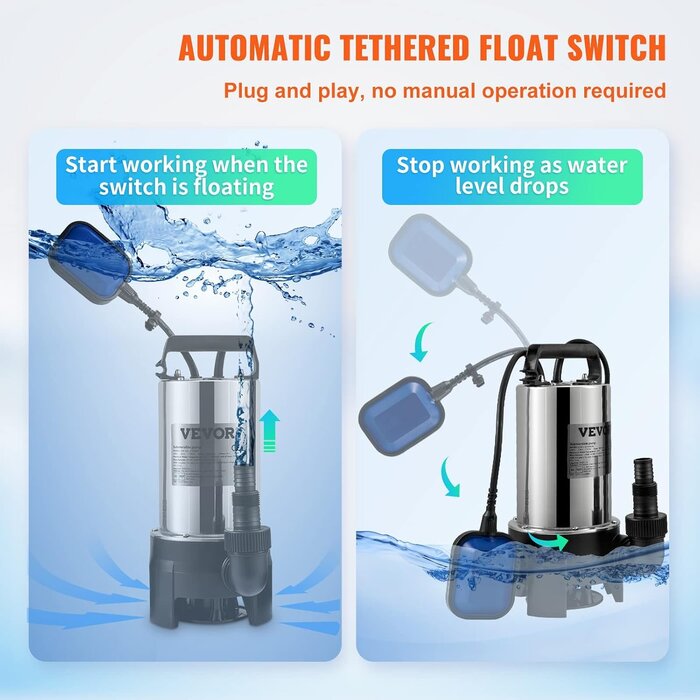 Edelstahl Schmutzwasser-Tauchpumpe 1100W | Bis zu 45,7% Rabatt