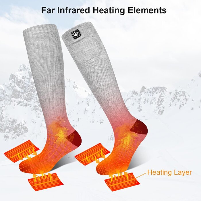 Elektrische Beheizbare Socken - Unisex - 3 Heizstufen - bis zu 67% Rabatt