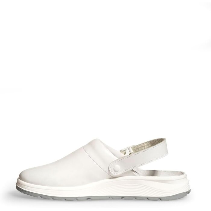 Professionelle Arbeits-Clogs aus Leder, Unisex, Weiß - bis zu 69% Rabatt