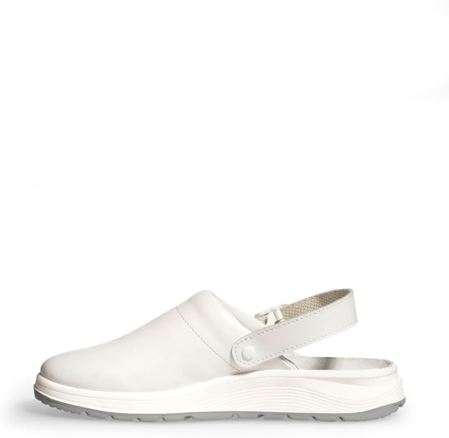 Professionelle Arbeits-Clogs aus Leder, Unisex, Weiß - bis zu 69% Rabatt