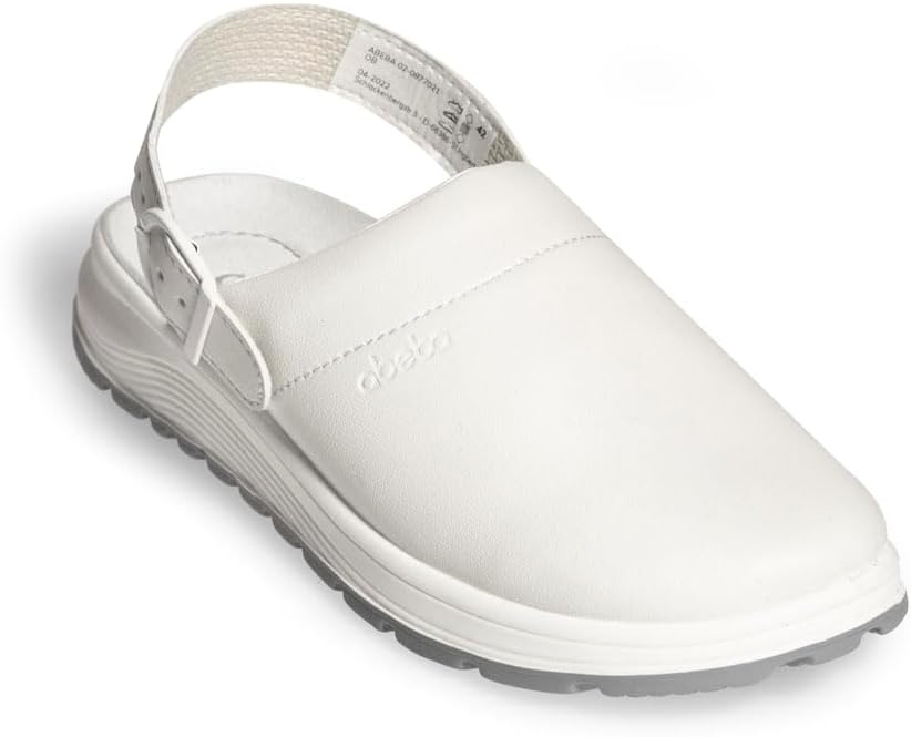 Professionelle Arbeits-Clogs aus Leder, Unisex, Weiß - bis zu 69% Rabatt