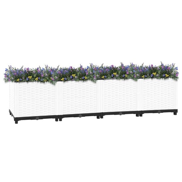 Hochbeet Pflanzkübel 160x40x38 cm - Weiß - Outlet bis zu 44,9% Rabatt