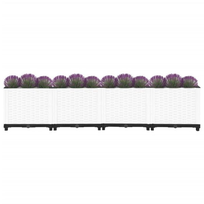 Hochbeet Pflanzkübel 160x40x38 cm - Weiß - Outlet bis zu 44,9% Rabatt