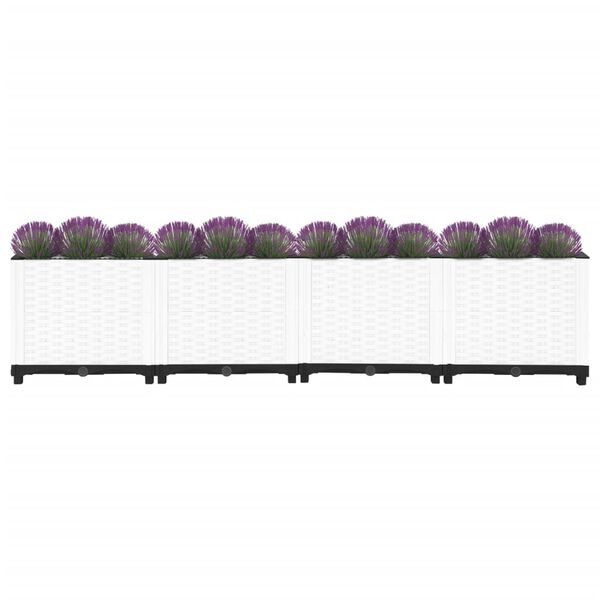 Hochbeet Pflanzkübel 160x40x38 cm - Weiß - Outlet bis zu 44,9% Rabatt