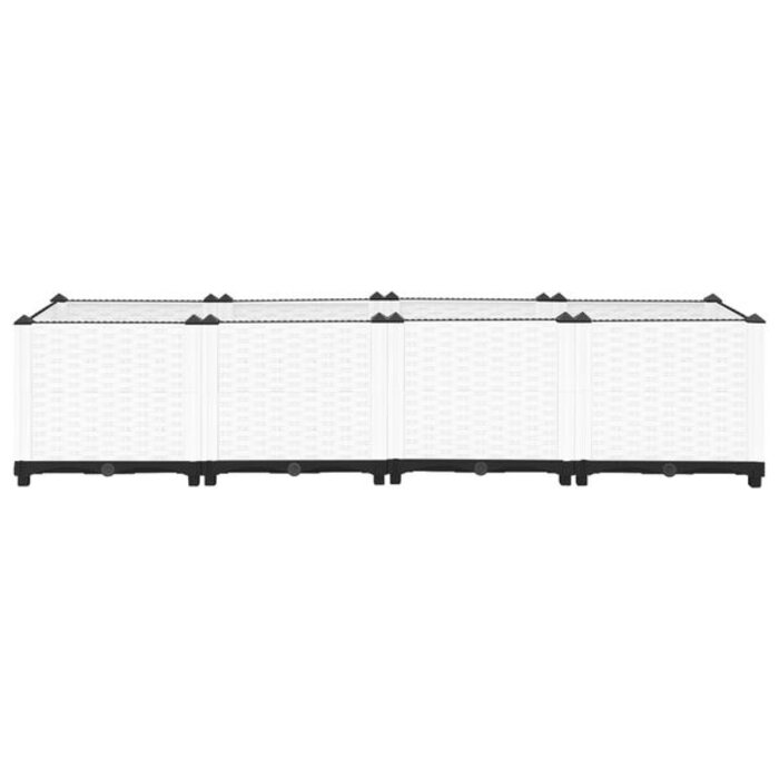 Hochbeet Pflanzkübel 160x40x38 cm - Weiß - Outlet bis zu 44,9% Rabatt