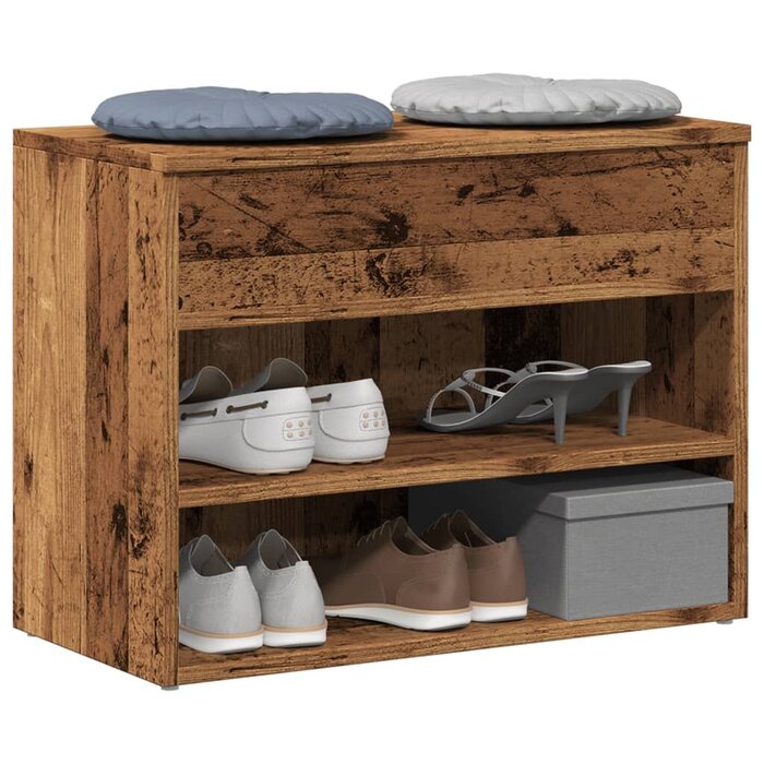 Schuhbank in Altholz-Optik, 60x30x45 cm - bis zu 44,4% günstiger