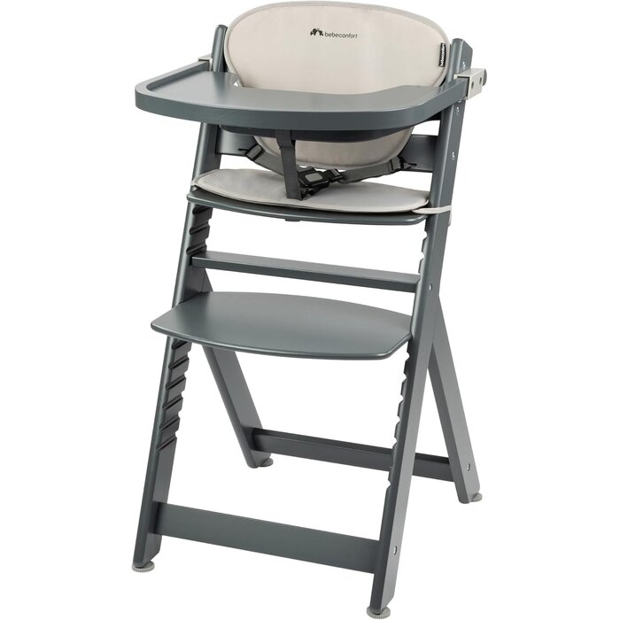 Mitwachsender Holz-Hochstuhl bis 110 kg - Grey Mist - bis zu 46,3% sparen
