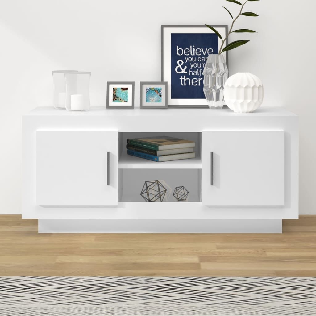 Modernes TV-Lowboard, 102x35x45 cm - Weiß - bis zu 44,8% reduziert