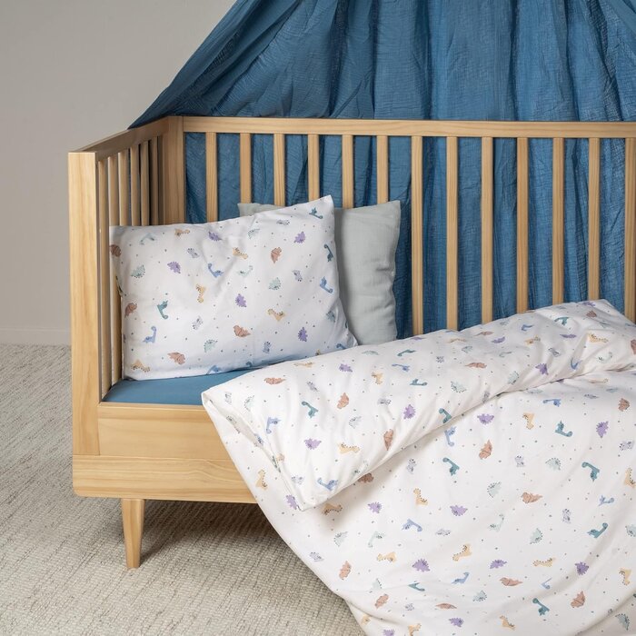 Kinderbettwäsche Set Dinos 100x135cm - 100% Jersey Baumwolle - bis zu 67% Rabatt