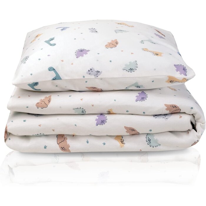 Kinderbettwäsche Set Dinos 100x135cm - 100% Jersey Baumwolle - bis zu 67% Rabatt
