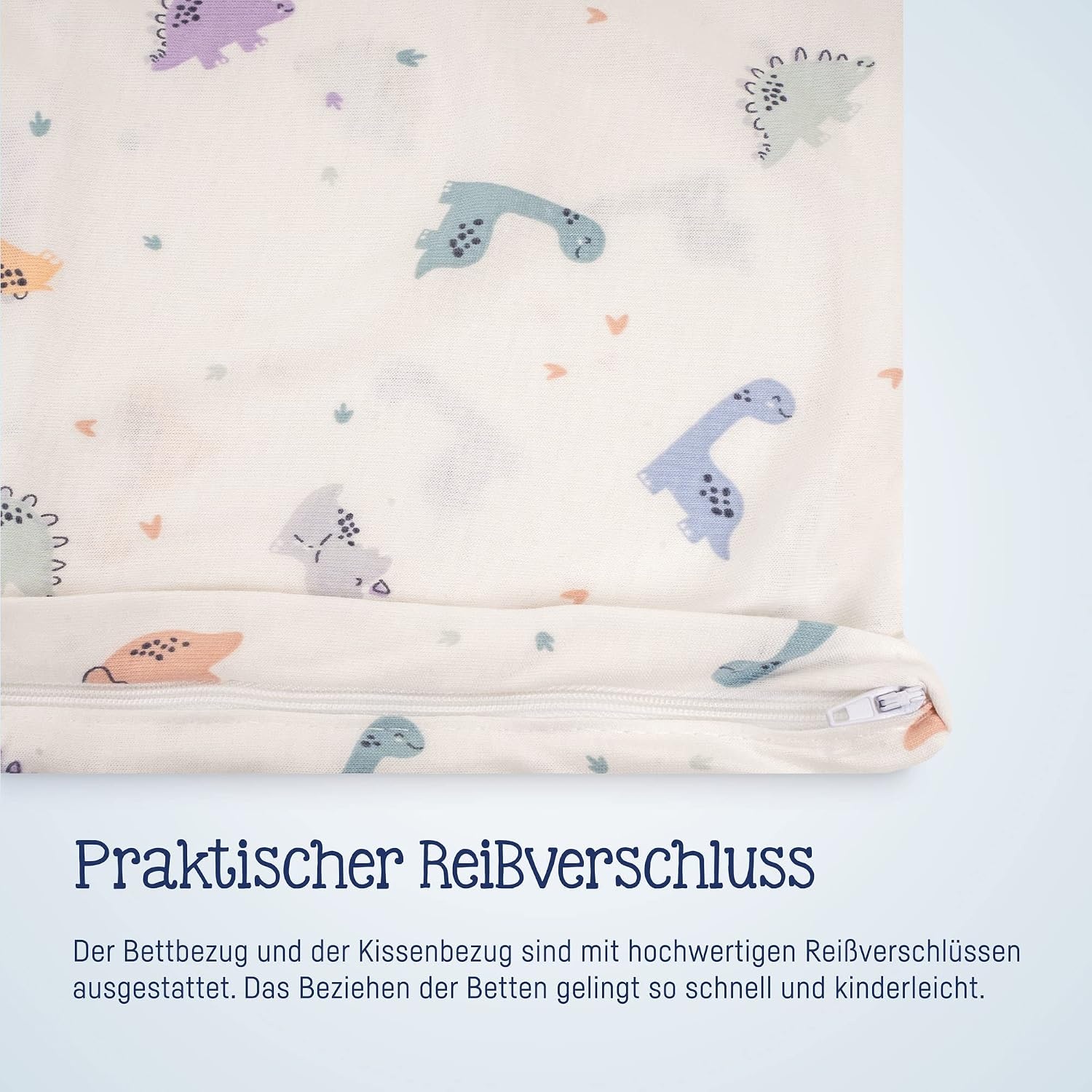 Kinderbettwäsche Set Dinos 100x135cm - 100% Jersey Baumwolle - bis zu 67% Rabatt