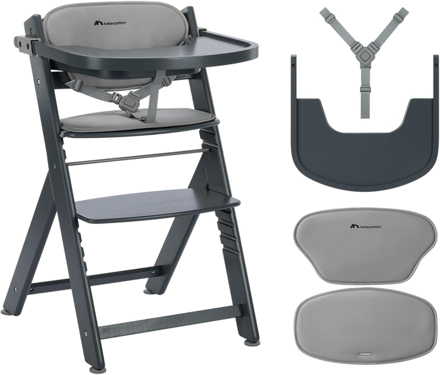 Mitwachsender Kinderhochstuhl bis 110 kg - Grey Mist - bis zu 42,4% Rabatt