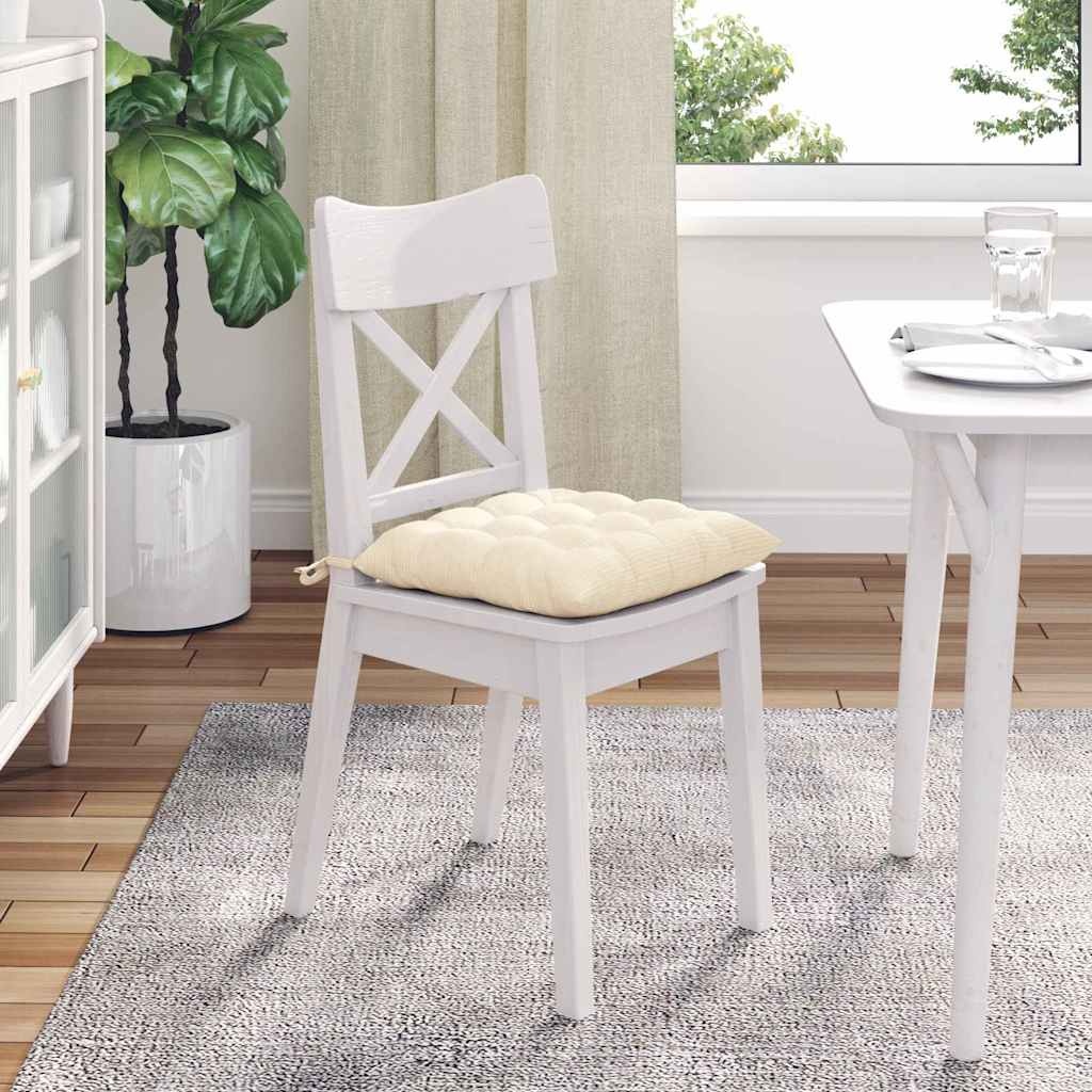 Vidaxl 4er Set Stuhlkissen 40x40cm in Creme - bis zu 73% Rabatt