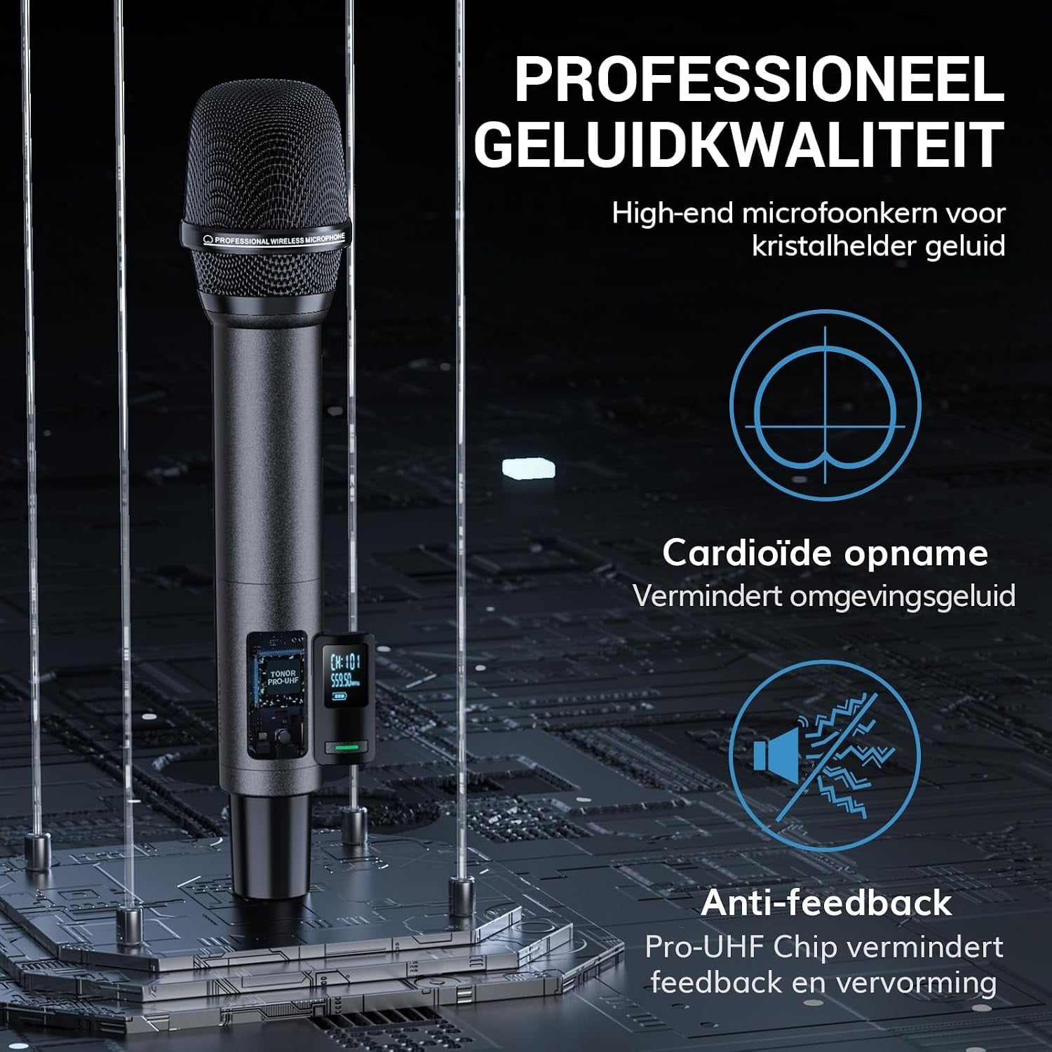 Drahtloses UHF-Handmikrofon-Set TW520, grau - bis zu 41,4% Rabatt
