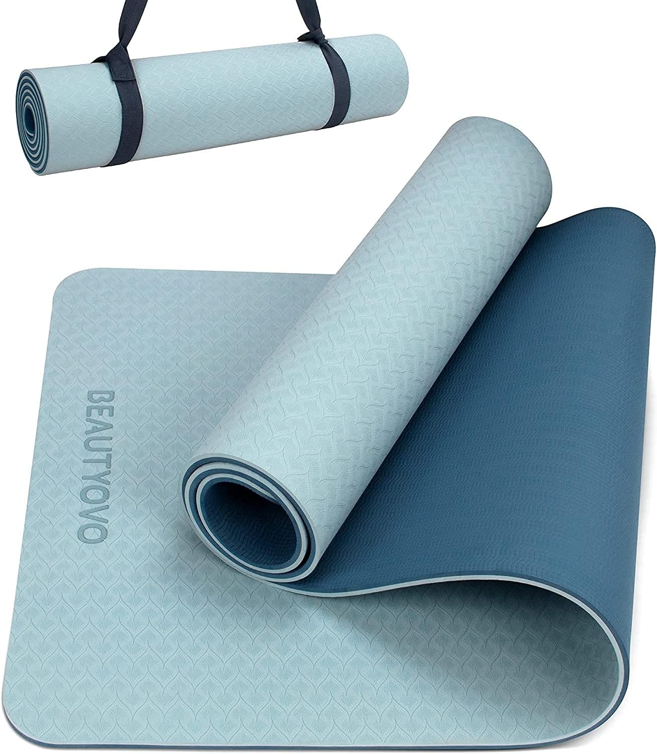 TPE Yogamatte 8mm Antirutsch - Haze Blau - Jetzt bis zu 66% sparen