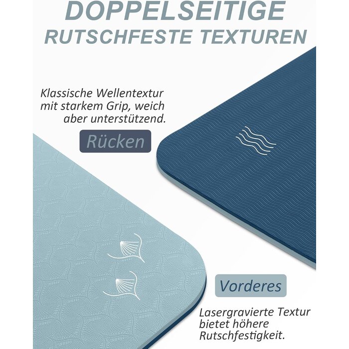 TPE Yogamatte 8mm Antirutsch - Haze Blau - Jetzt bis zu 66% sparen