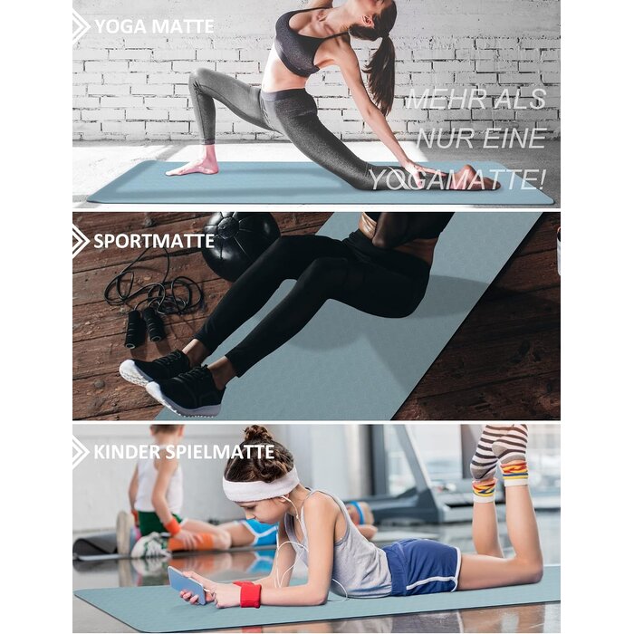 TPE Yogamatte 8mm Antirutsch - Haze Blau - Jetzt bis zu 66% sparen