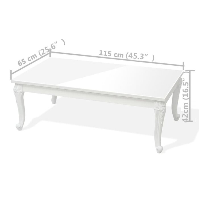Vidaxl Eleganter Wohnzimmertisch Hochglanz Weiß 115cm - bis zu 70% Rabatt