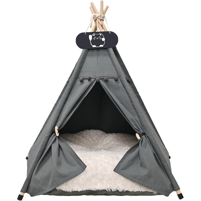 Tipi-Zelt für Haustiere - Grau - 60x60x70 cm - Bis zu 44,3% Rabatt