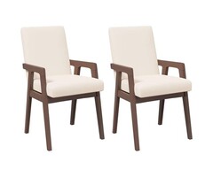 Vidaxl 2x Esszimmerstuhl Massivholz Braun mit Kissen - bis zu 41% Rabatt im Outlet