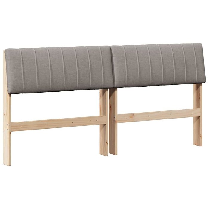 Vidaxl Gepolstertes Kopfteil 150 cm Taupe - Kiefernholz - Bis zu 57% Rabatt