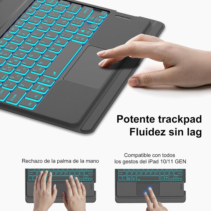 iPad Tastaturhülle (10./11. Gen) mit Touchpad & RGB - Jetzt bis zu 67,3% sparen