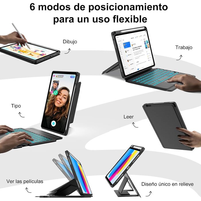 iPad Tastaturhülle (10./11. Gen) mit Touchpad & RGB - Jetzt bis zu 67,3% sparen