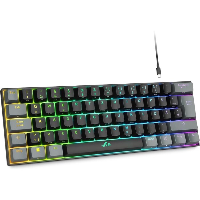 Mechanische 60% Gaming-Tastatur QWERTZ - Tri-Mode & RGB - bis zu 57,3 % sparen
