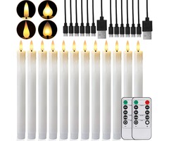 6er-Set LED-Stabkerzen mit Fernbedienung - Weiß - bis zu 61% sparen