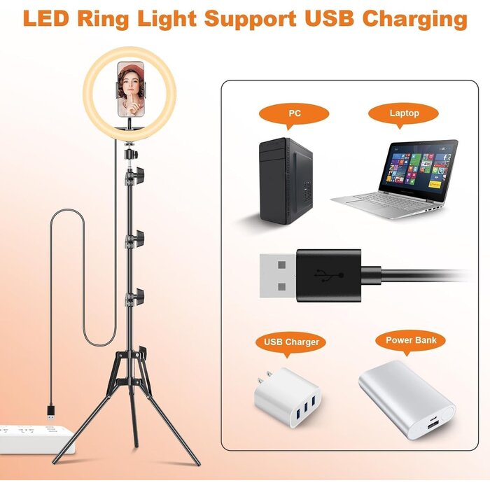 12 Zoll LED-Ringlicht mit 186 cm Stativ - Bis zu 53,2 % Rabatt