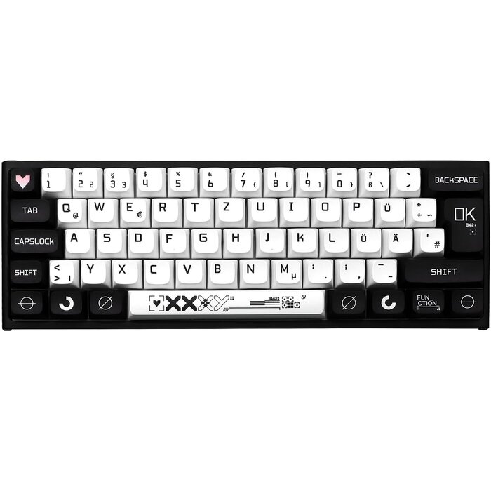 PBT Keycap-Set 129 Tasten XDA-Profil Schwarz-Weiß - bis zu 62,5% Rabatt