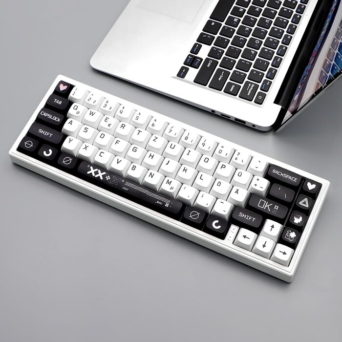 PBT Keycap-Set 129 Tasten XDA-Profil Schwarz-Weiß - bis zu 62,5% Rabatt