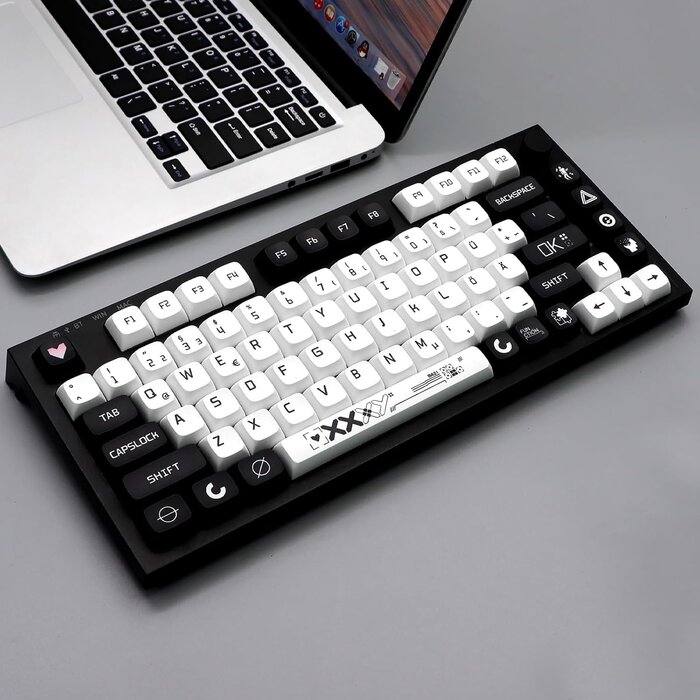 PBT Keycap-Set 129 Tasten XDA-Profil Schwarz-Weiß - bis zu 62,5% Rabatt