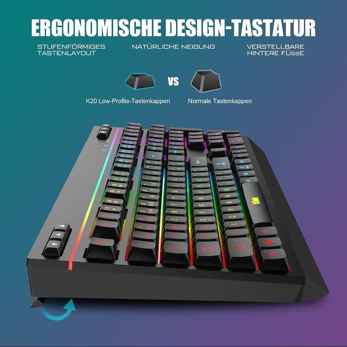 Kabelloses Gaming-Tastatur & Maus Set QWERTZ - bis zu 55,9% günstiger