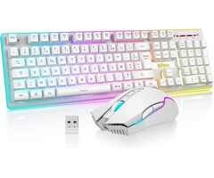 Redthunder Kabelloses Gaming-Tastatur & Maus Set (AZERTY) - Weiß | Bis zu 79% Rabatt